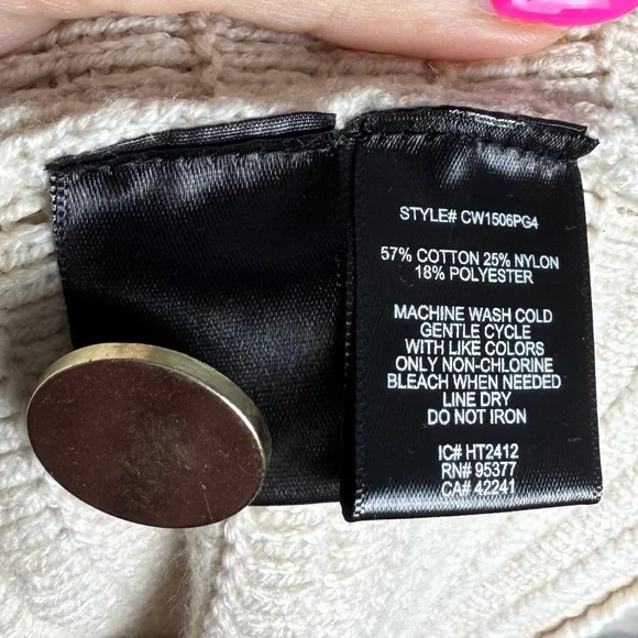 Sanctuary Women’s Pointelle Knitted Jacket Button Up Sweater in Oat size XXL - Picture 7 of 10